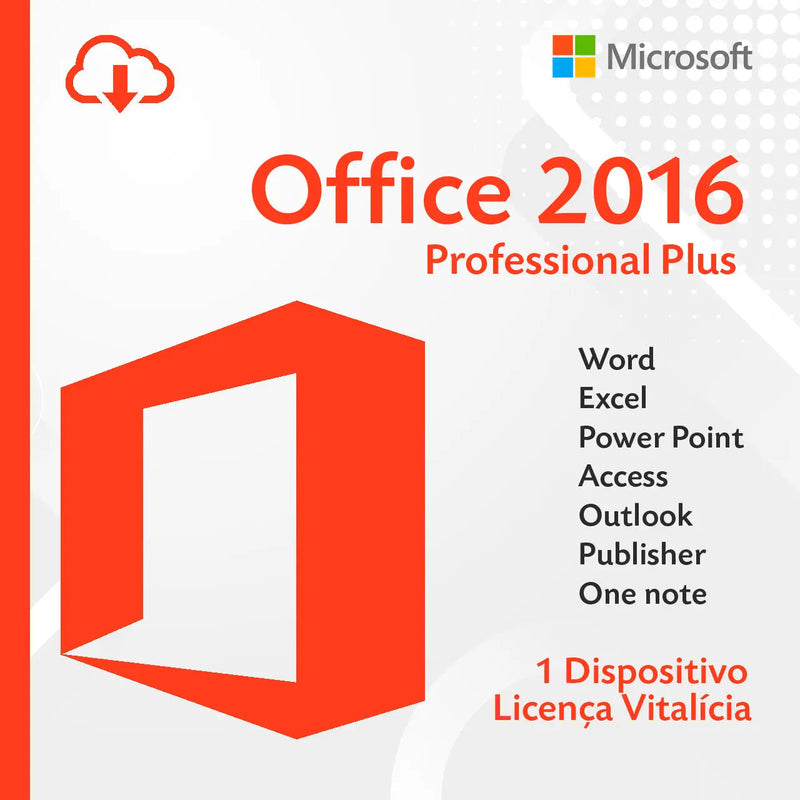 Licença Microsoft Office 2016 [Original e Vitalícia] | Ativação via Microsoft - Envio Digital